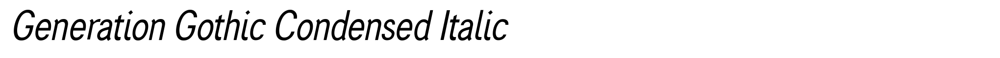 Generation Gothic Condensed Italic image